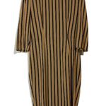 Vintage Whirlaway Frocks Women’s Pinstripe Dress Belted Tan Black Size 10P EUC Photo 9