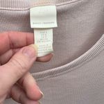 H&M Ribbed Short Sleeve Top in Muted Pink Photo 3