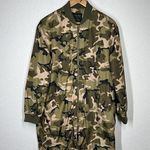 Love Tree  Longline Camo Windbreaker Jacket Large L Olive Photo 0