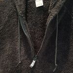 PINK - Victoria's Secret  Black Hooded Sherpa 1/4 Zip Jacket Photo 3