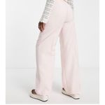 Bershka  pastel pink linen style wide leg trouser pants Photo 1