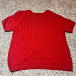 Alfred Dunner Knit Top Cable Knit Short Sleeve Casual Red Sweater 1X Photo 4
