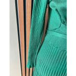 FINCATI Women Dresses Audrey Spring Autumn Belt Fitted Long Sleeve Pleated Ruffl Green Size M Photo 2