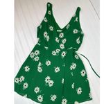 Reformation  Anchorage Green Floral Wrap Dress Sleeveless Plunged Neck Size S Photo 2