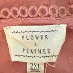 Flower & Feather Elegant Coral Blouse Pink Size 2X Photo 7