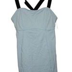 Lululemon Womens  Baby Blue Tank Top Black Straps Strappy Sleeveless Sport Size 4 Photo 0
