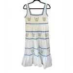 English Factory Women's Embroidered Midi Dress. Lined. Blue/White. Size Large. Photo 1