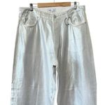 ZARA TRF Boyfriend Mid Rise Metallic Silver Wide Leg Jeans Size 14 Photo 4