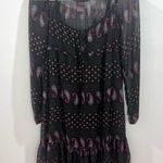 Fire Los Angeles Black boho paisley print sheer overlay dress size small Photo 2