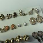 Lot Of 20 Costume Pierced Earrings Studs Rhinestone / Faux Pearl / Metal Etc Photo 5