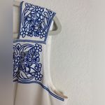 Antonio Melani Antonio Melanie White Dress with Blue Embroidery, Size 14 Photo 7
