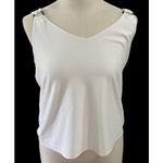 Loft  Women's White Shoulder Ring Cami Tank Top Blouse Boho Size L‎ NWT Photo 4
