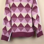 Forever 21 Women’s Faux Fur Knit Diamond Patterned Button-Up Teddy Jacket Photo 6