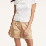 Brooks Brothers  High Waisted Cotton Shorts Tan Photo 2