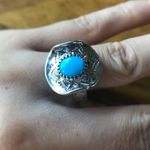 Natural Sleeping Beauty Turquoise Sterling Silver Southwestern Ring Size 8 Photo 1