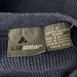 Liz Wear Vintage 90s  Quarter Zip Shirt S Blue Ribbed Knit Pocket Long Sleeves Photo 5