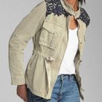 Gap Long Sleeve Belted Utility Lace Army Jacket Tan Women's Size XS Petite Photo 0