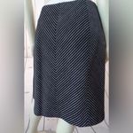 Ann Taylor Cotton Knit Short Straight Lined Skirt Button BLK/WH Side Zip SASSY Photo 14