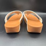 FitFlop  Womens Lulu Toe Post Strap Leather Sandals Flip Flop White Brown Size 10 Photo 3