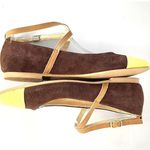 Seychelles Women's 7M Green Brown Just The Beginning Suede Cap Toe Shoes Flats Photo 5