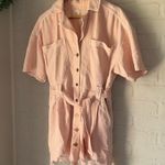 Anthropologie  Pilcro dress Short Sleeve Destructed Denim Mini medium NEW Pink Photo 1
