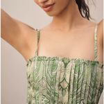 Love The Label Karina Mini Dress NWT Paisley Pleated Anthropologie Sundress Green Photo 4