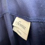 Soma  Size XS Pants Navy‎ Blue Teal Trim Embroidery Loose Fit Wide Leg High Rise Photo 3