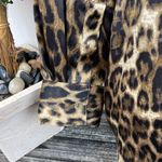 W By Worth Worth Silk Black & Brown Leopard Animal Print Long Sleeve Button Up Blouse Top M Photo 2