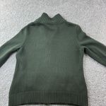 CHAPS VTG Olive Green Full Zip Cotton Knit Sweater Cardigan with Buckle Pockets Photo 6