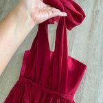 David's Bridal NWOT burgundy Halter Maxi Dress Size S Photo 6
