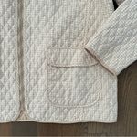 Bill Blass Vintage  Gingham Reversible Quilted Chore Coat Beige and White Large Photo 5