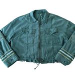Free People  Extreme Cropped Military Jacket in moss green size medium Photo 7