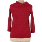 Cable & Gauge  Red Metallic Pullover Cowl Neck Sweater Size XL Photo 2