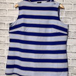 Talbots Plus Petite 1X Striped Sleeveless Knit Top w/ Button Detail Blue Photo 0
