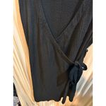 ExOfficio‎ Black Wrap Dress Sleeveless Textured Rayon Blend Casual Midi Dress Size M Photo 2