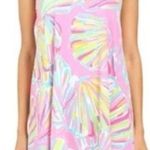 Lilly Pulitzer Pink Colorful Shell Cotton Sleeveless Mini Dress Preppy Small Photo 0
