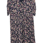 Nostalgia Black Floral Granola Crunch Boho Vintage Grandma Midi Dress Size M Photo 0