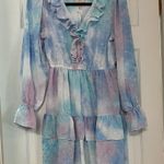 Simply Couture  Sky Blue Lace Dress Photo 0