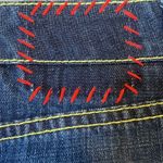 Tommy Hilfiger Vintage Floral Stitched Pockets Denim Jean Skirt Size 8P Photo 3