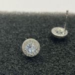 925 Silver Plated CZ Cubic Zirconia Stud Earrings for Men Women,Unisex Punk Hip Hop Earrings Photo 2