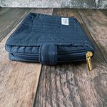 ROC Skincare Zipper Makeup Bag Dark Blue Quilted Fabric Cosmetic Pouch Photo 3