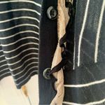 CAbi  Black, Cream, & Tan Striped Button Cardigan with Ruffled Collar Photo 3