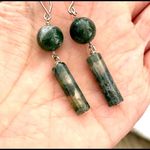Green moss agate earrings Photo 5