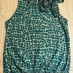 French Laundry teal and white tie neck tank top Photo 0