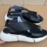 Anthropologie  Black Platform Cross Sport Sandal Shoes Women's Size US 10/10.5 41 Photo 2