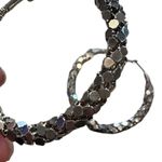 Vintage Metal Work 2” Silver Hoop Earrings Photo 5