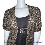 Adam Levine  leopard print tie front kimono Photo 1