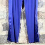 St. John Women's Blue Side Panel Satin Trim Pants Pull On Size Small Lightweight Photo 6
