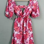 Hello Molly On The Beat Floral Cut Out Mini Dress Women's 2 Pink Open Back Party Photo 6