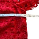 Talbots Red Eyelet Circle Lace Short Sleeve Shift Dress Size 12 Party Holiday Photo 7